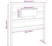 vidaXL Cabecero de cama madera maciza de pino blanco 105,5x4x100 cm