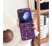 Rhinestone Glitter Sequins Trim Phone Case for Samsung Galaxy Z Flip 6 5 4 3 5G Soft TPU Frame Shockproof Cover for Galaxy Flip6