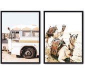 Set de 2 cuadros calidad premium con marco de madera - 30x40 cm o 50x70 cm - POSTER LAB