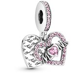 NEW Europeans Pink Original Charms Love Potion Murano Glass Heart Dangle Bead Fit 925 Sterling Silver Bracelet DIY Women Jewelry