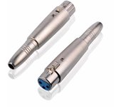 TECHZOCO Adaptador XLR Hembra a Jack 6,35 mm Hembra, Conversor XLR Hembra a Jack 6.35 mm Hembra, Convertidor TS/TRS a XLR, Apto para micrófono, Audio electrónica, amplificadores, entre otros, 1 unidad