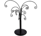 Árbol de exhibición de adornos Soporte de exhibición de mesa de 10,6 pulgadas Soporte para adornos Colgador Gancho de alambre de metal colgante para Halloween Navidad Bolas de cristal Adornos Decoraciones Regalo Artesanía Negro (Negro)