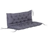 Outsunny Cojín para Banco con Respaldo 132x110x10 cm Colchón de Banco de Jardín de 2 Plazas con 6 Cordones de Fijación para Columpio de Jardín Terraza Gris Oscuro