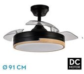 FABRILAMP Ventilador DC Olimpia Negro/Madera 3 Aspas