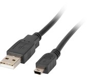 CABLE USB LANBERG 2.0 MACHO/MINI USB MACHO FERRITA 1.8M NEGRO