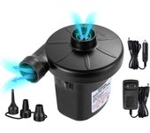 Bomba de aire eléctrica con 3 boquillas de aire, inflado y desinflado automático y rápido, botes inflables, camas para invitados, animales inflables para nadar o acampar - DC 12V / AC 220V