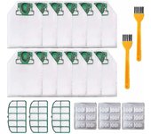 12 Bags For Vorwerk Kobold Vk200 Fp200 Vacuum Cleaner With 3 X Motor Filters, 18 X Scented Chips, 2 X Brushes, Replacement Bags For Kobold Vk200 Fp200