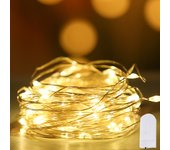LED Fairy String Lights Battery Powered Copper Wire Garland Light For Bedroom Outdoor Garden Wedding Party Birthday Decoration