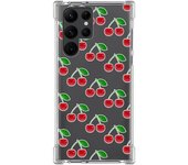 Funda Silicona Antigolpes para Samsung Galaxy S22 Ultra 5G diseño Cerezas Dibujos