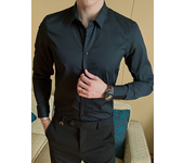 6 Colors Men's Business Solid Color Shirt Lapel Long Sleeve Fashion Classic Style Cotton Casual Slim Fit Shirt Office Clothes
