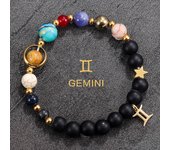 Universe Galaxy Eight Planets 12 Constellation Bracelets for Women Natural Stone Solar System Bracelets Libra Virgo Leo Jewelry
