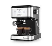 Orbegozo EX 5210 - Cafetera para espresso y capuccino, 20 bar de presión, depósito 1,5 litros, café molido y monodosis, vaporizador, 1100 W