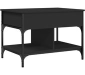 vidaXL Mesa de centro madera ingeniería metal 70x50x50 cm Negro, Roble Sonoma, Roble ahumado Mesita de Salón o Comedor o Auxiliar Mesa de Café Meuble Salón