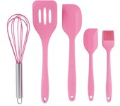 Juego de utensilios de cocina en caja de color, juego de 5 piezas para hornear, utensilios de cocina de silicona, raspador de silicona, herramientas para pasteles