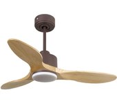 Ventilador de techo Reversible Termostato Dimable Wifi Motor DC Techos Inclinados Mando a Distancia Luz tres tonos Hypersilence Memoria