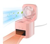 Ventilador Portátil de Calefacción y Enfriamiento Ventilador Mini Multifunción Portátil Ventilador, Calentador de Escritorio Pequeño Calentador Nuevo Calentador de Hogar para pies Enfriamiento y Calefacción Rápida, par