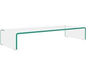 vidaXL Soporte para TV/Elevador monitor cristal claro Transparente, Mueble de Salon, Mueble TV, Mueble TV salon, Mesa de TV, Mueble tele