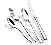 Bra - Juego Cubertería Parma, De 24 y 75 Piezas, Diseño Elegante, Acero Inoxidable Pulido Brillante, Apto Lavavajillas