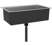 vidaXL Fregadero Cocina Hecho a Mano Acero Inoxidable Lavabo Color Plateado,  Negro, y mas