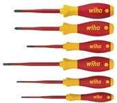 Wiha Juego de destornilladores SoftFinish® electric slimFix ranurado, Phillips, PlusMinus/Pozidriv, de 6 unid. (38362)