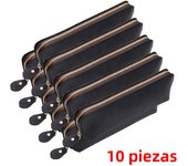 Vintage Leather Pencil Case Retro Stationery Items Zipper Storage Bag Pencil Pouch Pen Holder for Kids School Office Acsesories