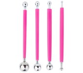 KRABALL For Embossing Pattern Point Drill Creasing Pen With DIY Ball Styluses Tools Spiral Double Head Clay Sculpting Tools