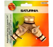 SANCO STORE - SATURNIA Adaptador Manguera Laton 2 tomas para Grifo 3/4"