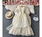 YuooMuoo Chic Fashion Fairy Daisy Flower Print Summer Dress Women Slim Elastic Two Layers Straps Long Party Dress Beach Sundress