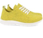 Davinia Shoes Zapatillas ecologicas para Mujer, Fabricadas con materiales 100% reciclados y Ecologicos.  Resistentes al Agua y el Calor. Eco friendly y fio.Fabricado en España. Shoes&Blues.es ECO01-Amarillo