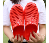 Summer Couple Breathable Half Slippers Men Outdoor Baotou Hole Sandals Beach Flip-flops Men's Casual Flip-flops Platform Sandals