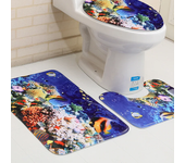3D Ocean Seabed Animals Toilet Cover Bath Mat Sets Fish Dolphin Printed Bathroom Curtain Set Waterproof Fabric Shower Curtains