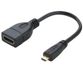 Cable adaptador Micro HDMI macho a HDMI hembra de 17 cm