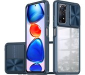 Shockproof Transparent Case for Redmi Note 12 11 11E 11S 10 10T 9 Pro Max 5G 4G Slide Metal Camera Protective Cover