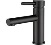 Grifo Lavabo Negro Mate | Grifo Monomando Lavabo, Mezclas Agua Fría y Caliente, Ahorro de Agua | Instalación Facili y Rápida | Latón, Inoxidable, Elegant, Caño Racto, Palancia Series