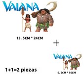 2PCS Disney Moana Princess Cartoon Hot Stamping Hot Melt Adhesive Transfer Paste Clothing Sticker DIY T-shirt Hot Stamping Patch