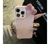 Luxury Rhinestone Bow Litchi Pattern Leather Phone Case For iPhone 11 12 13 14 15 Pro Max X XS XR 7 8 Plus Shockproof Soft Case