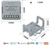 MOES Star Ring Series Mini Tuya WiFi/Zigbee Smart Switch DIY Module Light Switch 1/2 Gang Remote Control Work Alexa Google Home