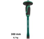 Stone chisel 250/300 long steel chisel chopper with rubber sleeve flat head flat chisel masonry chisel