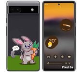 Funda Silicona Transparente para Google Pixel 6A diseño Conejo Dibujos