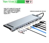 11/12-in-1 Type C Dock USB C Hub 3.0 Splitter Multiport Adapter 4K RJ45 SD/TF VGA HDMI-compatible Laptop MacBook iPad xiaomi
