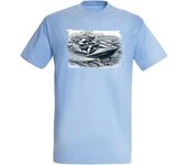 MERCHANDMANIA CAMISETA AZUL CIELO deporte playa moto acuatica agua carrera moda verano tshirt