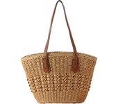 Bolso de paja para Mujer, Bolso de hombro, Bolso de Playa de viaje de Verano, Bolso de mano Hecho A Mano