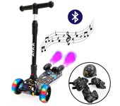 Patinete Shuttle PREMIUM para niños con humo, patinete infantil de 3 ruedas con luces led en las ruedas, humo, altavoz y bluetooth para escuchar música, el manillar es regulable en altura para adaptarse al crecimiento del niño.