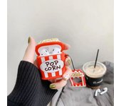 Cute Case for Airpods 2nd/1st Generation, 3D Popcorn Design Silicone Case Protective Shockproof Cover with Keychain for Airpods Headphones