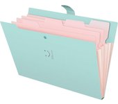 Carpeta de plástico expandible para archivos, tamaño carta A4, organizador de papel en forma de acordeón para uso comercial en la oficina, color azul lago