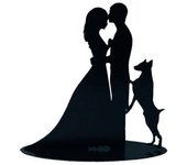 Figura Pastel Metálica con Perro - Figuras de pastel bodas, tarta novios con Perros Perro