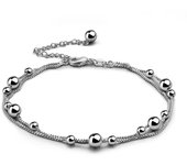 Wabjtam 925 Sterling Silver Double Box Chain Foot Chain Barefoot Beach Jewelry 28cm