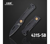 SANRENMU 431S Folding pocket knife 12C27 blade Portable EDC outdoor camping bottle opener  Keychain hole knife