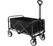 Carrito de Transporte de Mano Plegable ,Carro con 4 Ruedas Grandes con Freno Resistentes para Camping, Playa,Jardín,Piscina, Casa o Almacén.Carreta plegable para jardín y aire libre con bolsa de cubierta.Carretilla Mango Ajustable CARRO (CAR002 4599 T52)