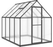 vidaXL Invernadero con marco base aluminio 224x169x195 cm Color Antracita,  Plateado,  Verde y mas